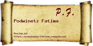 Podwinetz Fatima névjegykártya
